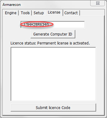 Armarecon training image (Bank reconciliation excel add-ins ) - generating computer ID