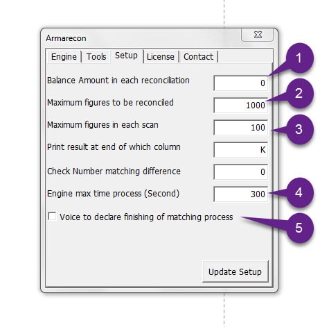 Armarecon training image (Bank reconciliation excel add-ins ) - excel screen 20 related to Engine Detail