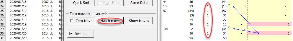 Armarecon training image (Bank reconciliation excel add-ins ) - excel screen 2 related to Zero Movement Analysis